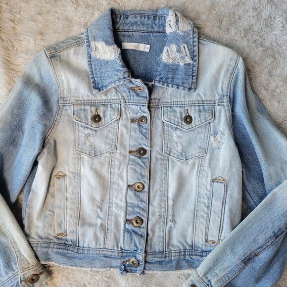 Millau Distressed Denim Jean Jacket NWT Small - Picture 3 of 6